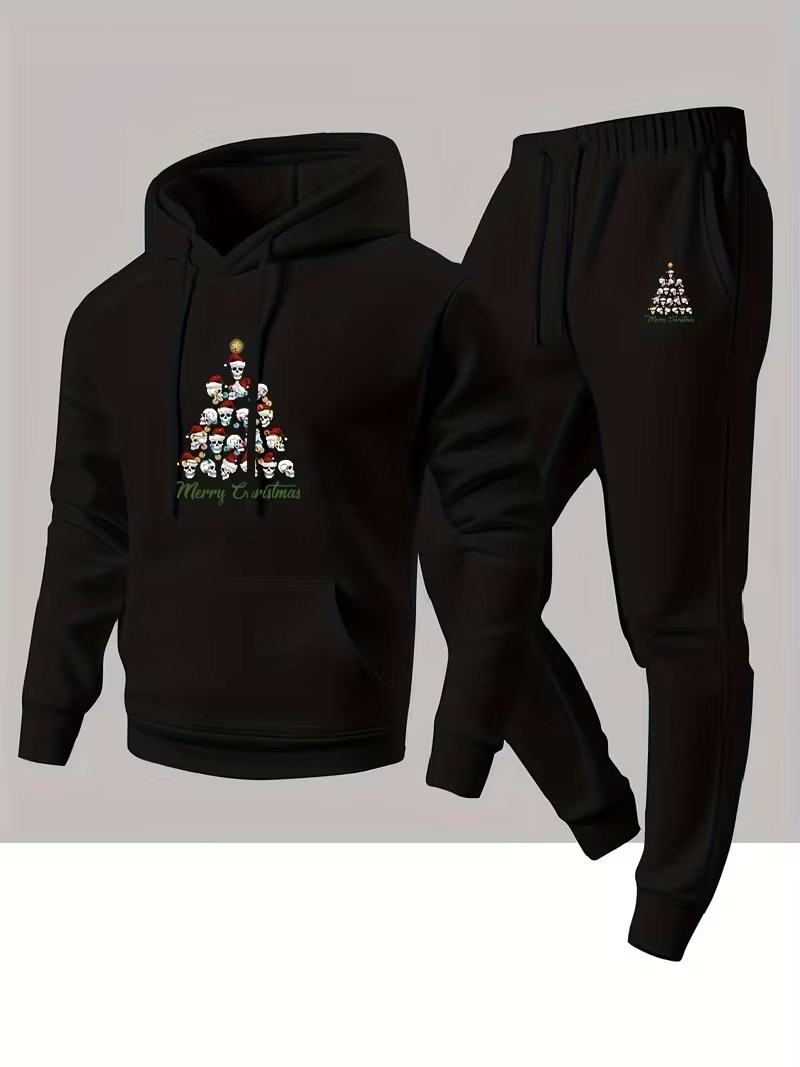 Men'S Fashion Clothing - Heren herfst-winter kerstmode tweedelige sportbroek met
