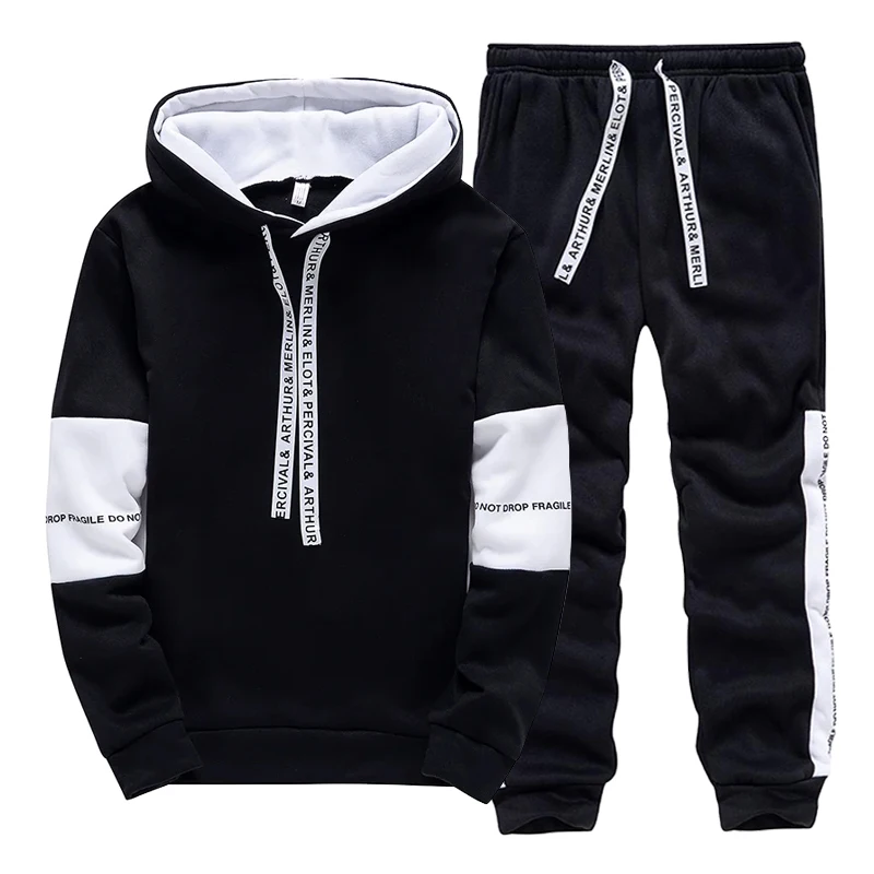 Men'S Fashion Clothing - Zwart Wit Heren trainingspak Mode Casual
