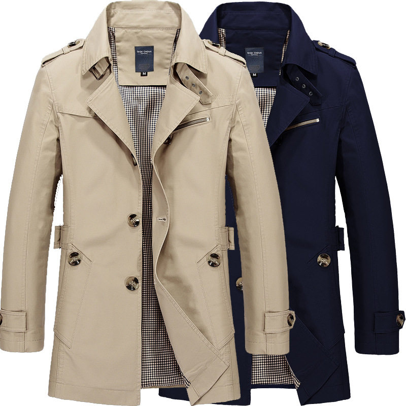 Mens Fashion Store - Trenchcoats Dubbelgeknoopt Heren Promotie Korting Uitverkoop
