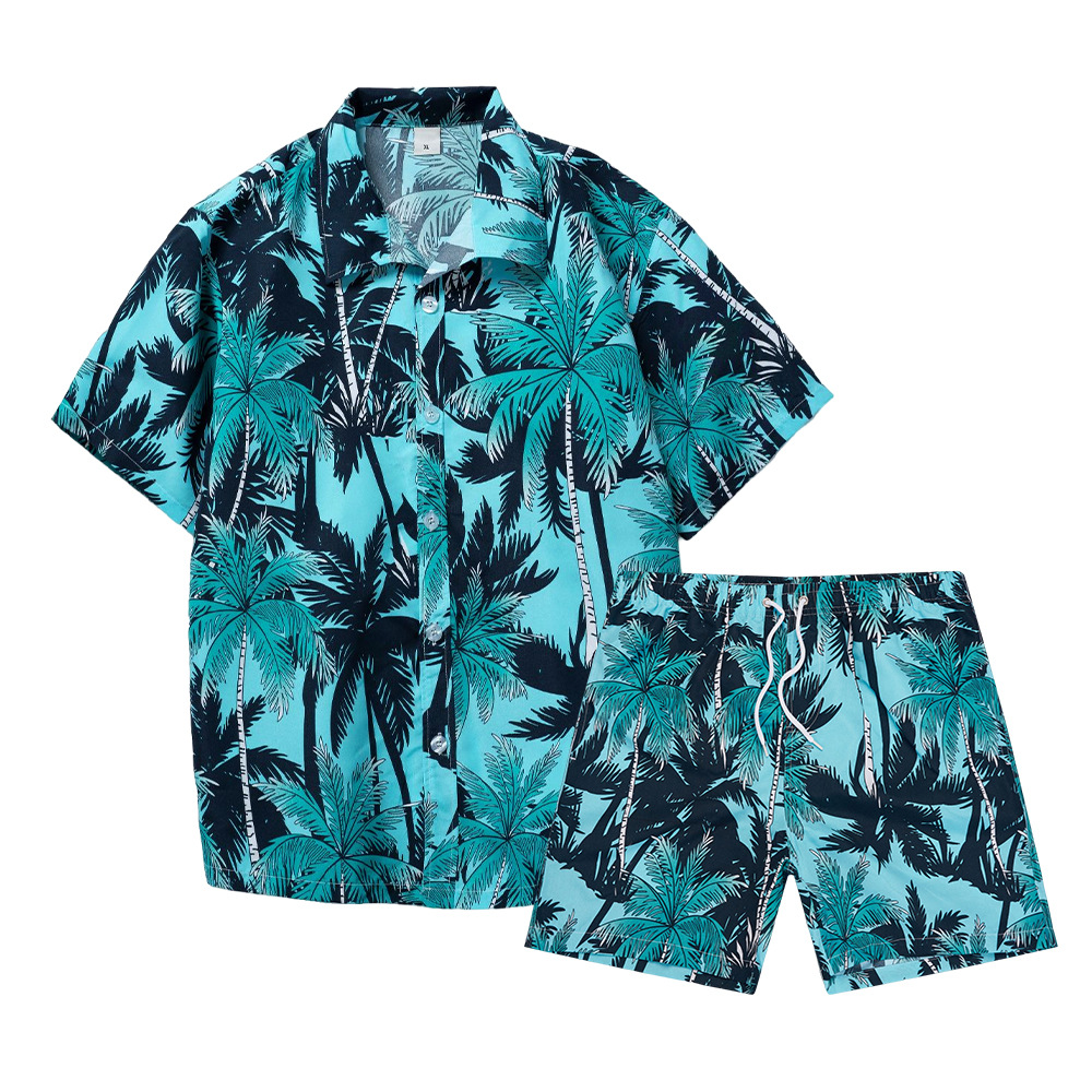 Mens Fashion Streetwear - Hawaiiaanse kokospalm 3D print heren overhemd