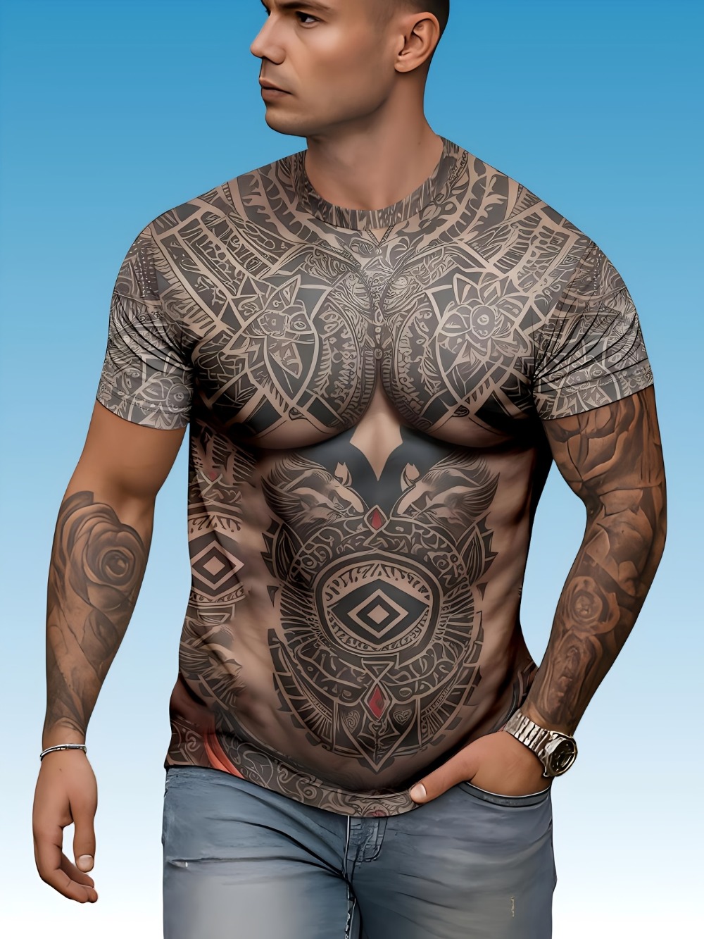Muscle Tee Workout - Rollenspel Fake Muscle 3D Print Sport