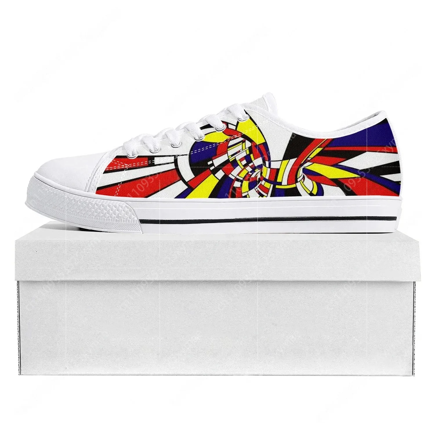 Men'S Fashion Aesthetics - Mondriaan abstracte kunst esthetische lage sneakers