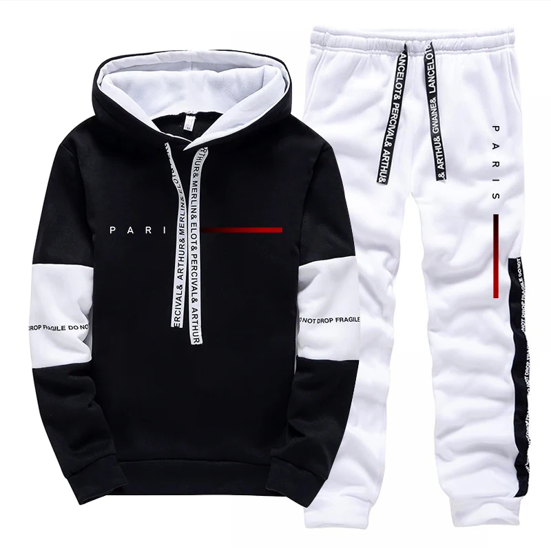 Mens Fashion Streetwear - Paris Fashion Hoodie Streetwear Herenset Sweatshirt
