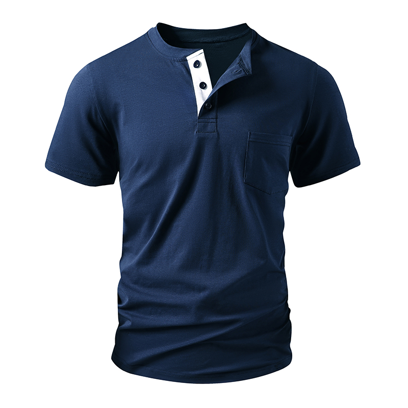 Mens Fashion Streetwear - Henley T-shirt Heren EU Maat Katoen