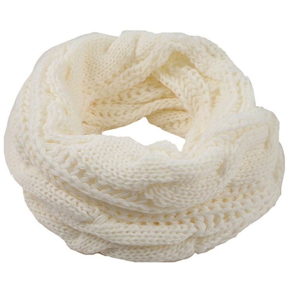 Men Scarf Wool - Elegante effen kleur gebreide sjaal verdikte