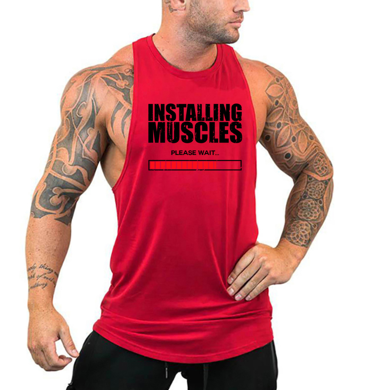 Muscle Tee Workout - Spieren installeren Even geduld Print Vest