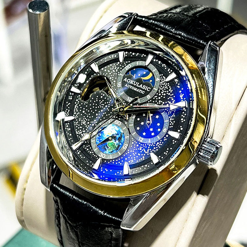 Men'S Fashion Aesthetics - Hoogwaardig en elegant mechanisch herenhorloge waterdicht
