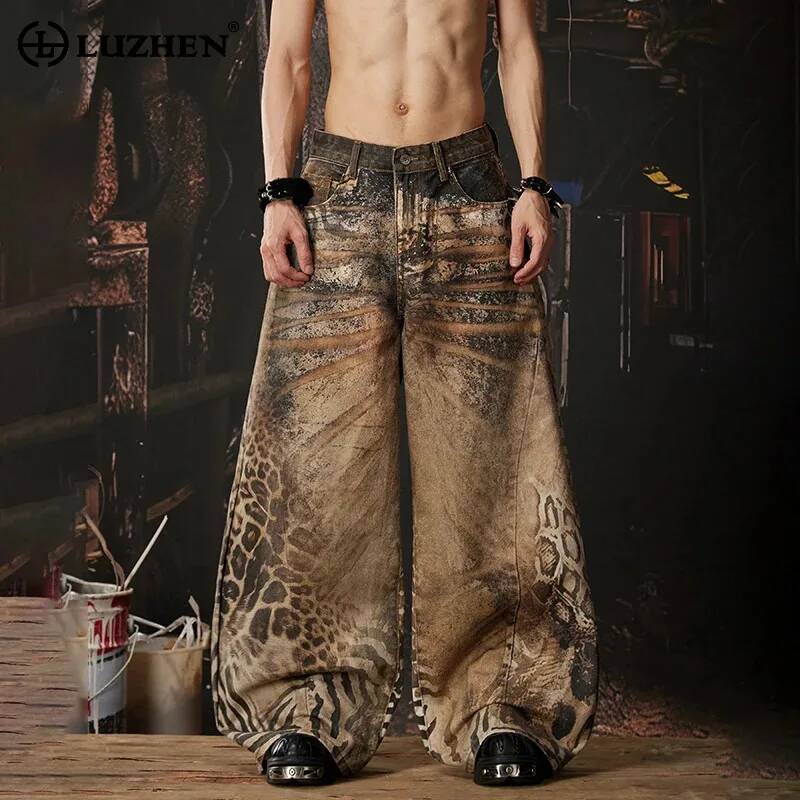 Men'S Fashion With Baggy Jeans - LUZHEN 2026 Nieuwe Originele Y2K Stijl