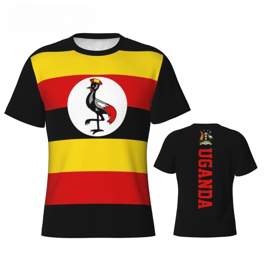 Men Fashion Uganda - Oeganda Vlag Kraanvogel Embleem Print Heren