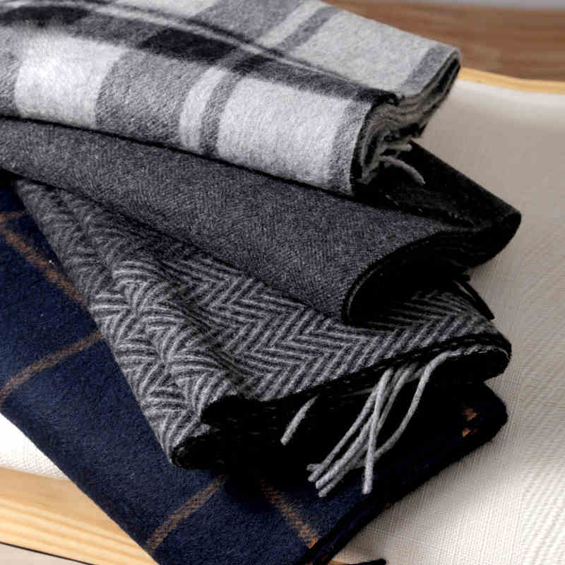 Men Scarf Wool - Pashmina Sjaal Mannen Winter Strip Effen