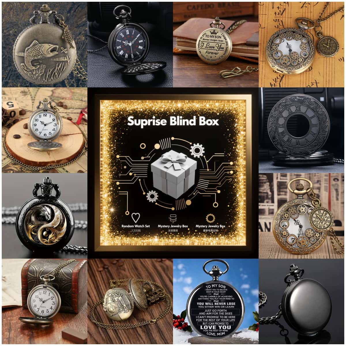 1PC Surprise Mystery Watch Bli - Fashion Mens Watches recensie en prijs