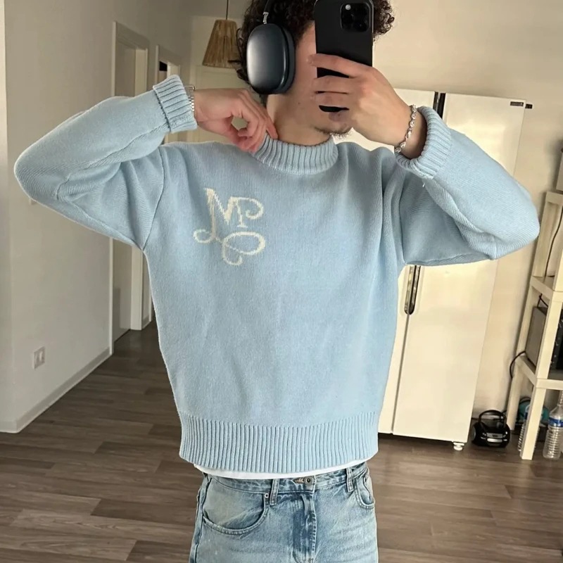 Y2K Harajuku gebreide hemelsbl - Mens Fashion Jumpers recensie en prijs