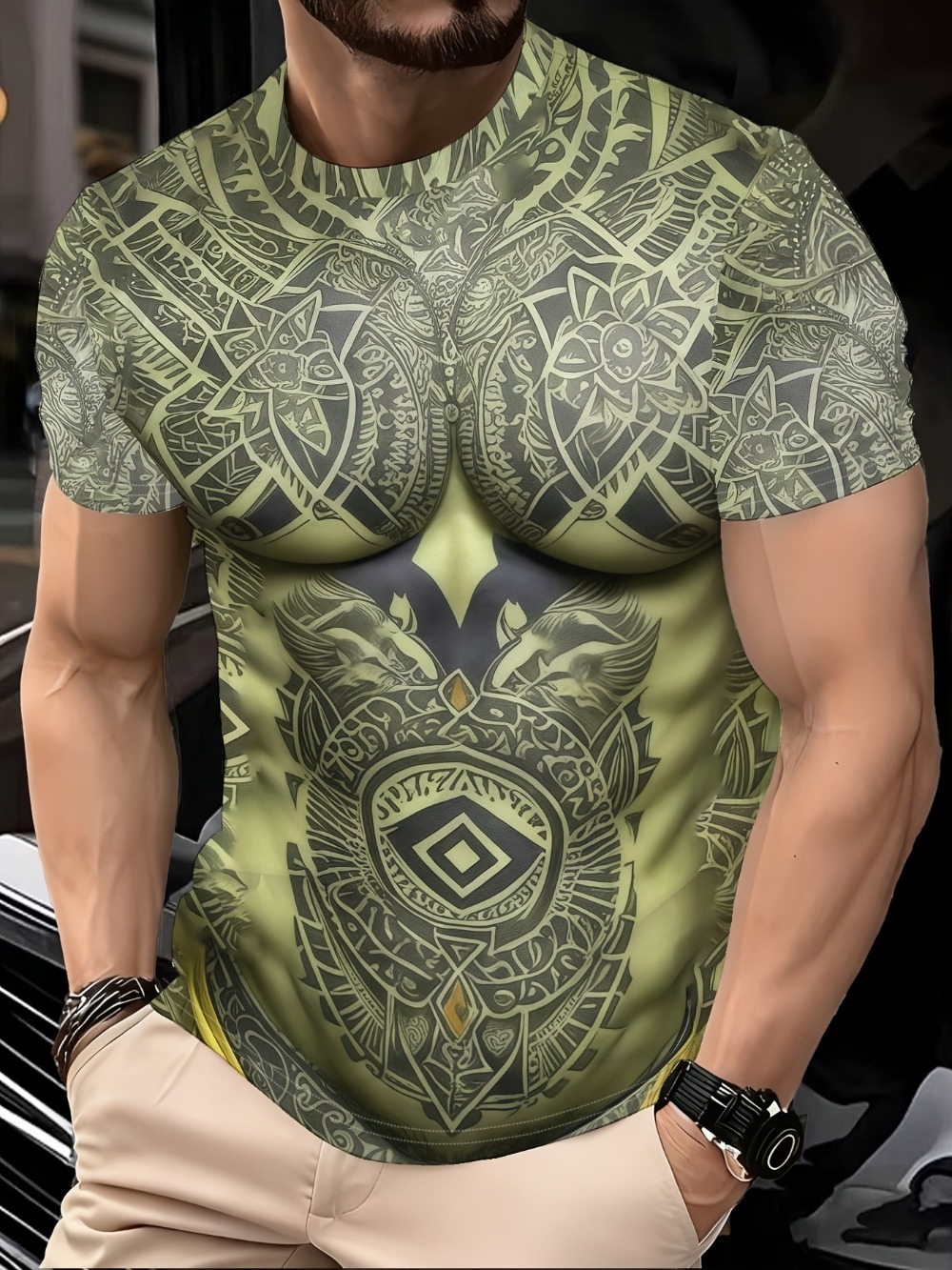 Rollenspel Fake Muscle 3D Prin - Muscle Tee Workout recensie en prijs