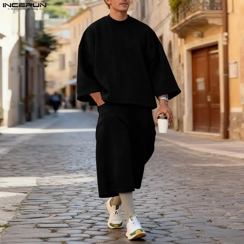 INCERUN Mannen Sets Effen Kleu - Mens Fashion Streetwear recensie en prijs