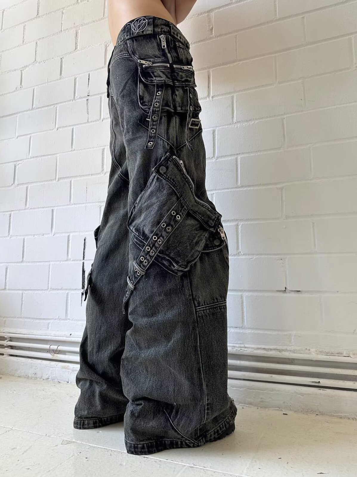Y2K Zwarte Gothic Punk Multi-P - Men'S Fashion With Baggy Jeans recensie en prijs