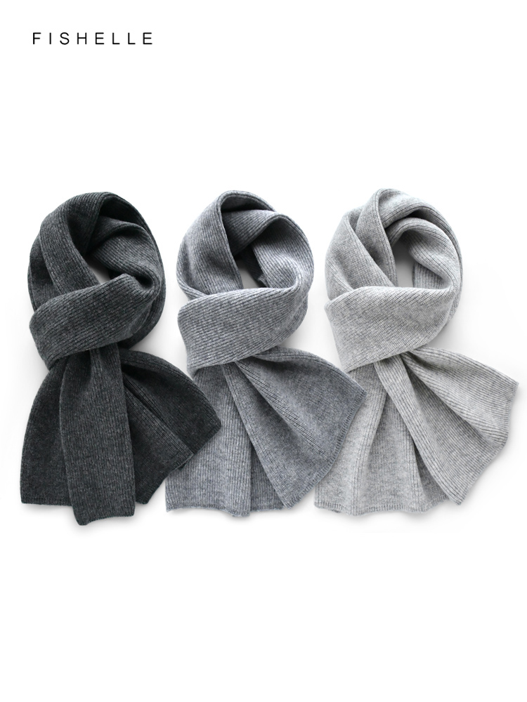 Grijze effen kleur kasjmier sj - Men Scarf Wool recensie en prijs