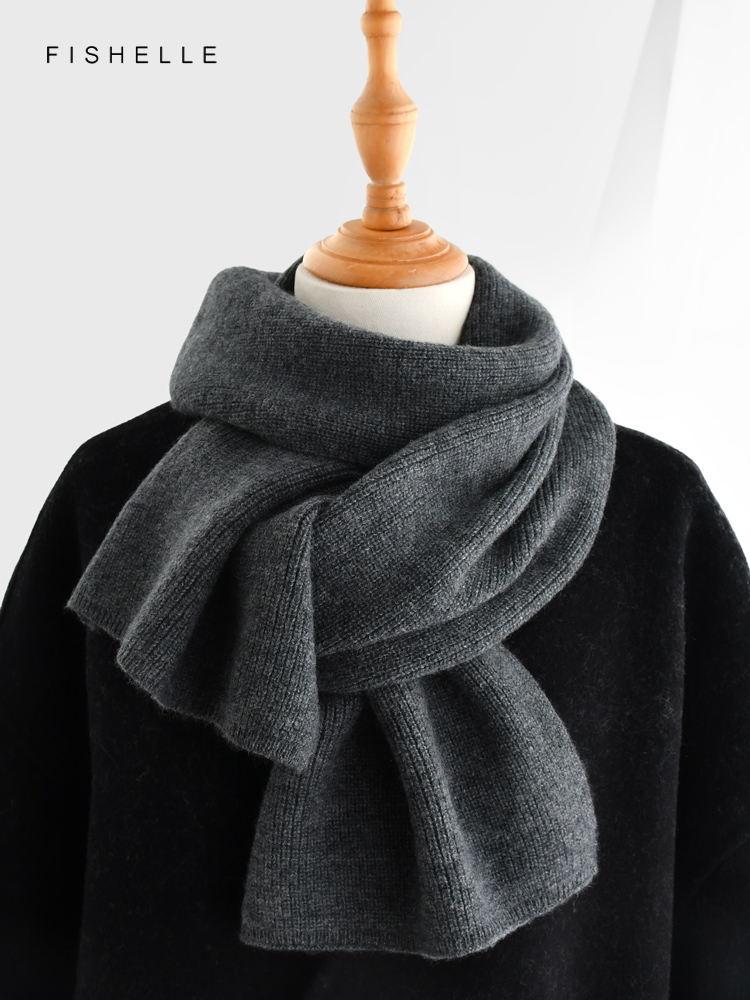 Grijze effen kleur kasjmier sj - Men Scarf Wool recensie en prijs