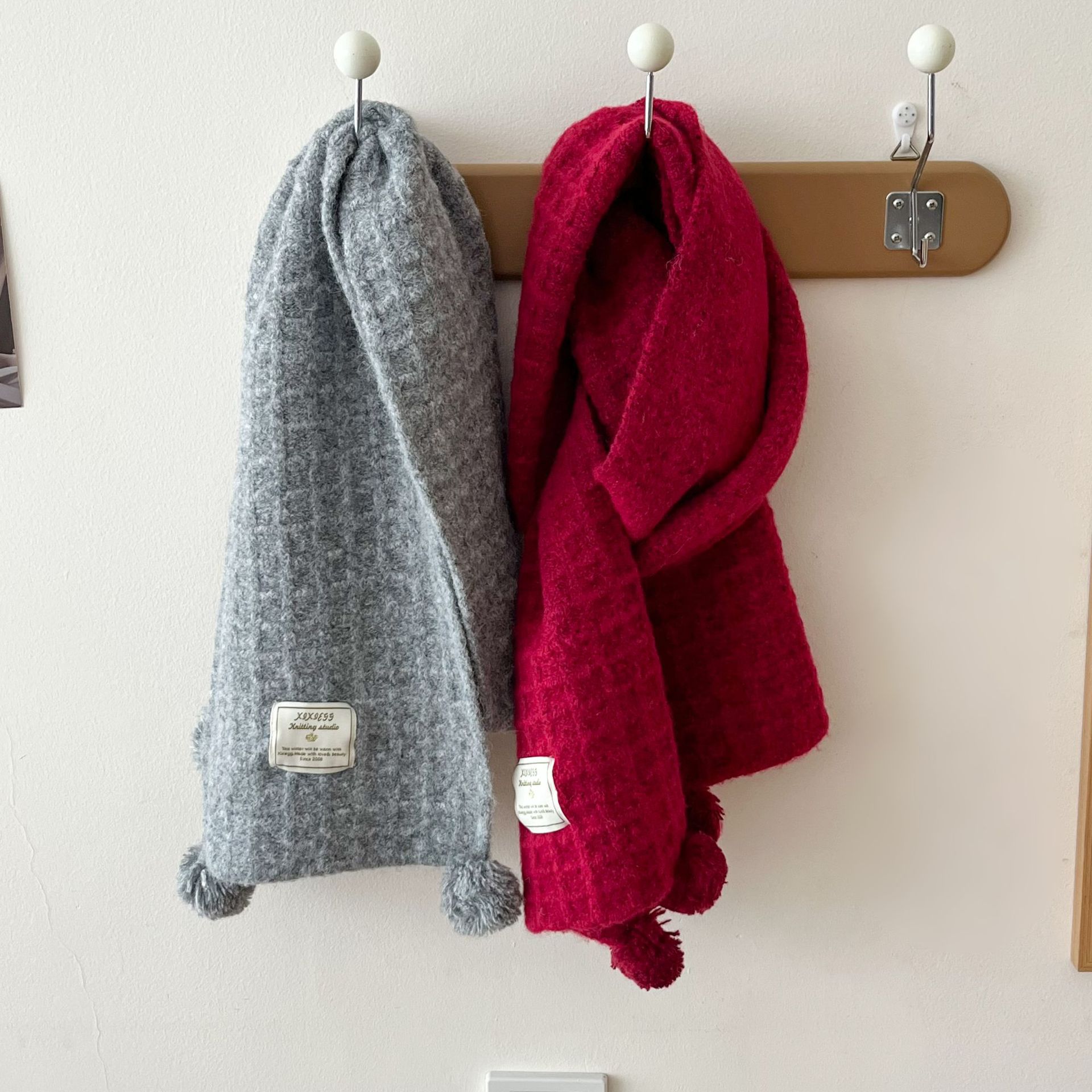 Winter hangende bal wafel gebr - Men Scarf Wool recensie en prijs