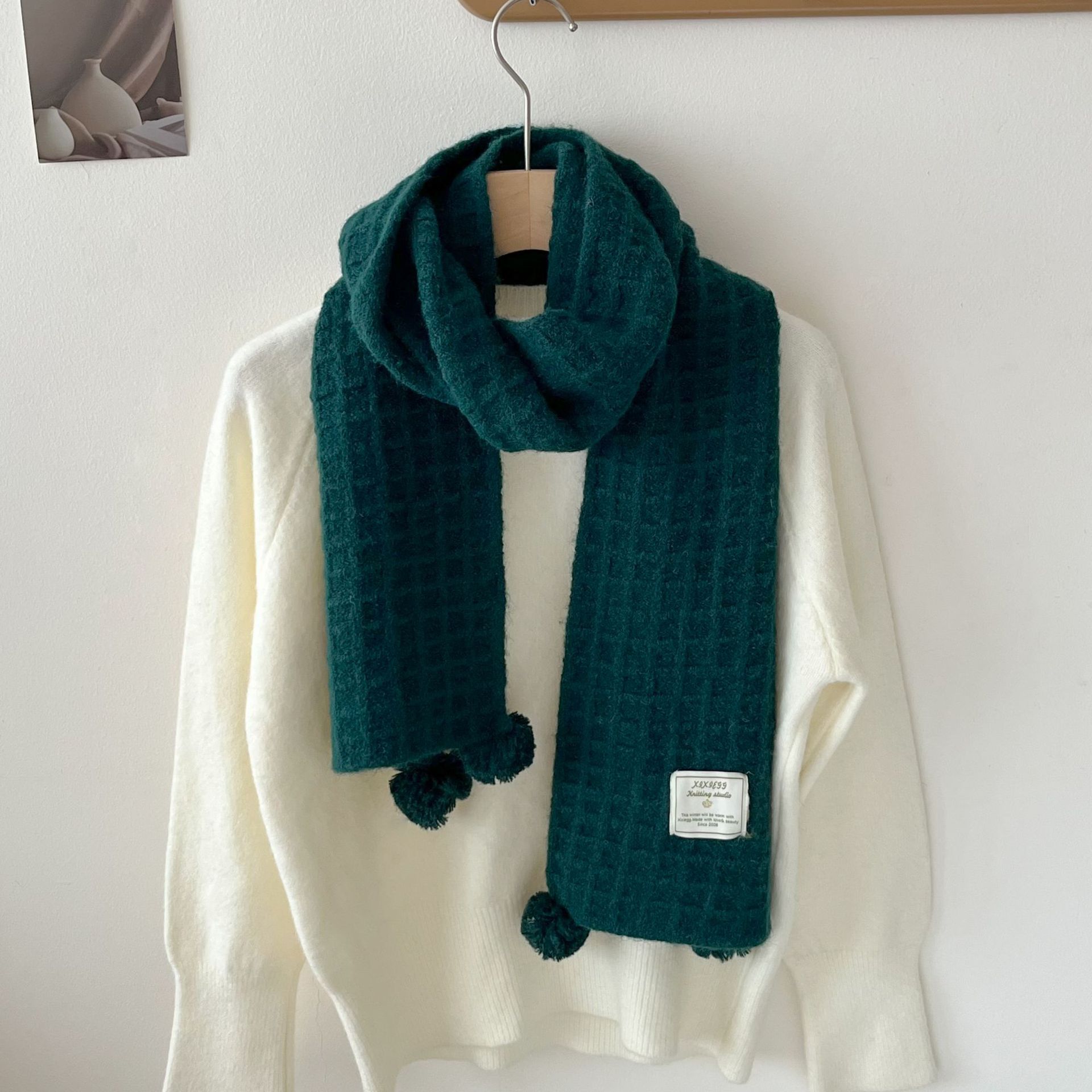 Winter hangende bal wafel gebr - Men Scarf Wool recensie en prijs