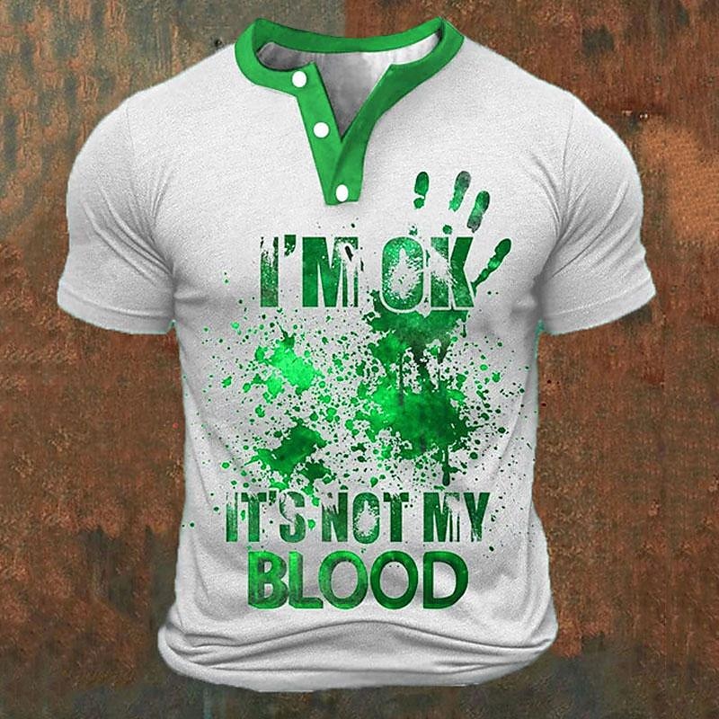 Grappige 3D-letterprint heren  - Men'S Fashion Clothing recensie en prijs