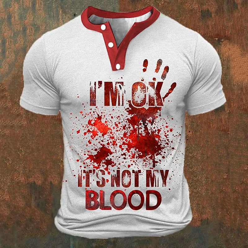 Grappige 3D-letterprint heren  - Men'S Fashion Clothing recensie en prijs