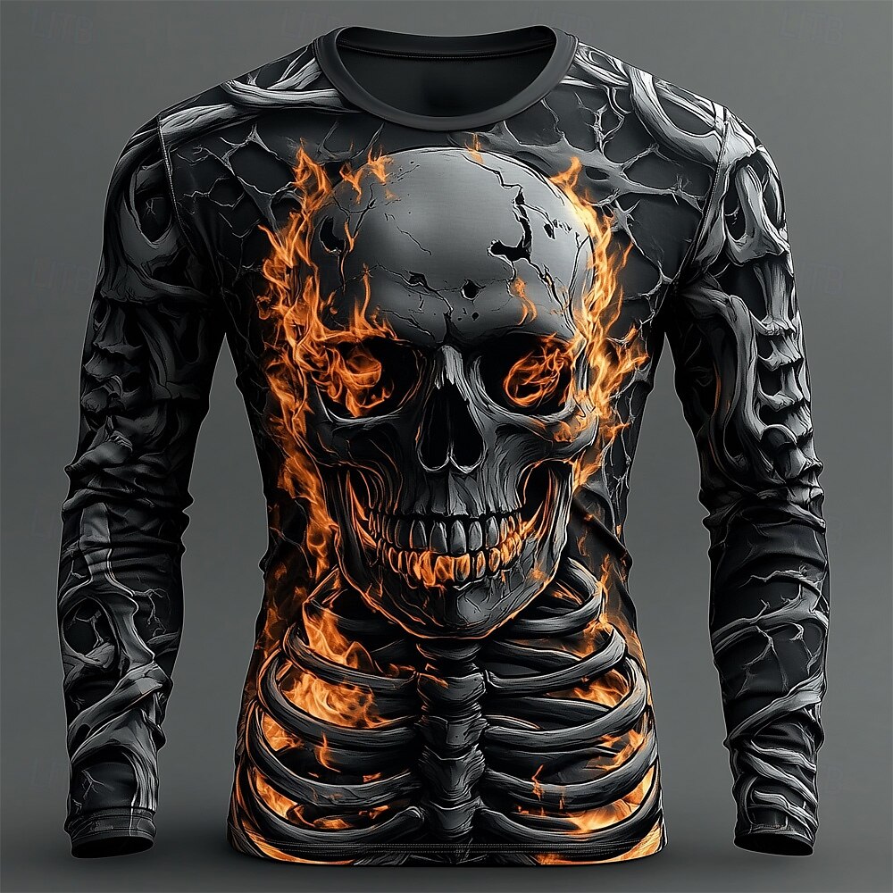 Heren T-shirt met 3D-vlammen-s - Mens Fashion Streetwear recensie en prijs
