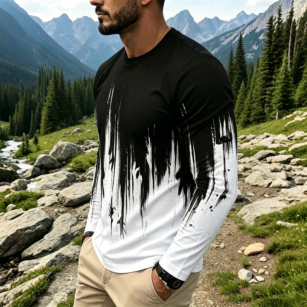 Herentrui met gradiënt inktspa - Mens Fashion Streetwear recensie en prijs