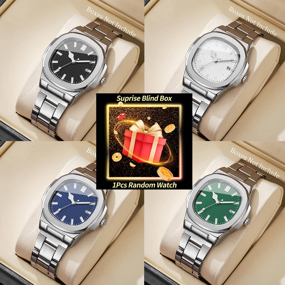 1PC Surprise Mystery Horloge B - Fashion Mens Watches recensie en prijs
